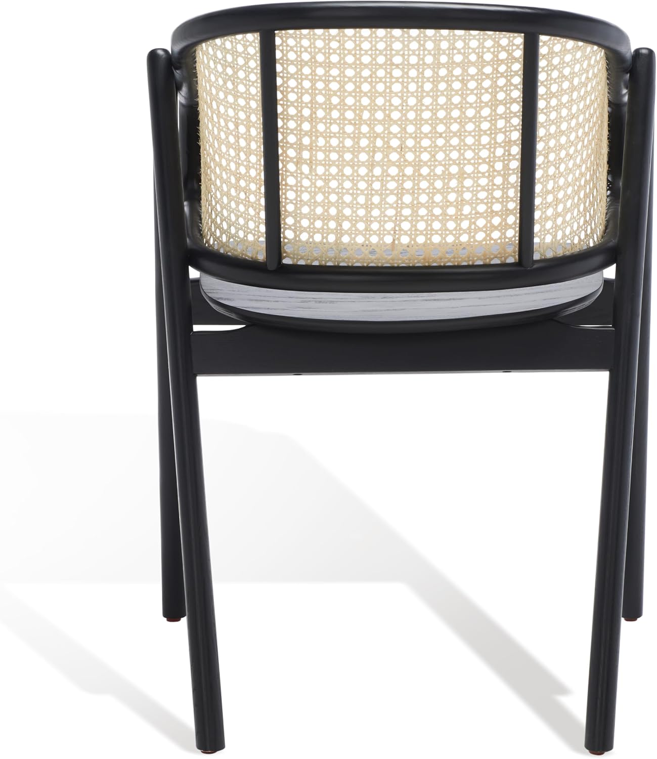 SAFAVIEH Couture Collection Emmy Tropical Coastal Black/Natural Rattan Back Dining Chair