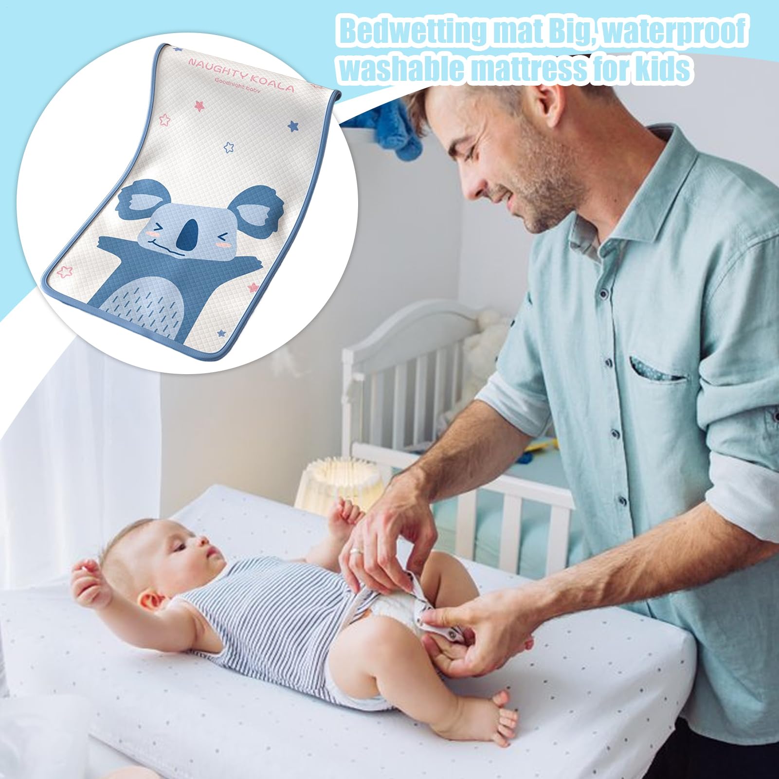 Tapis de lit pour l'énurésie, tampons de pour Les Tout-Petits pour Le lit,imperméable sans Glissement pour Berceau - Toddler Mattress Protector Sheet Cover Tamp pour Les, pour canapé et