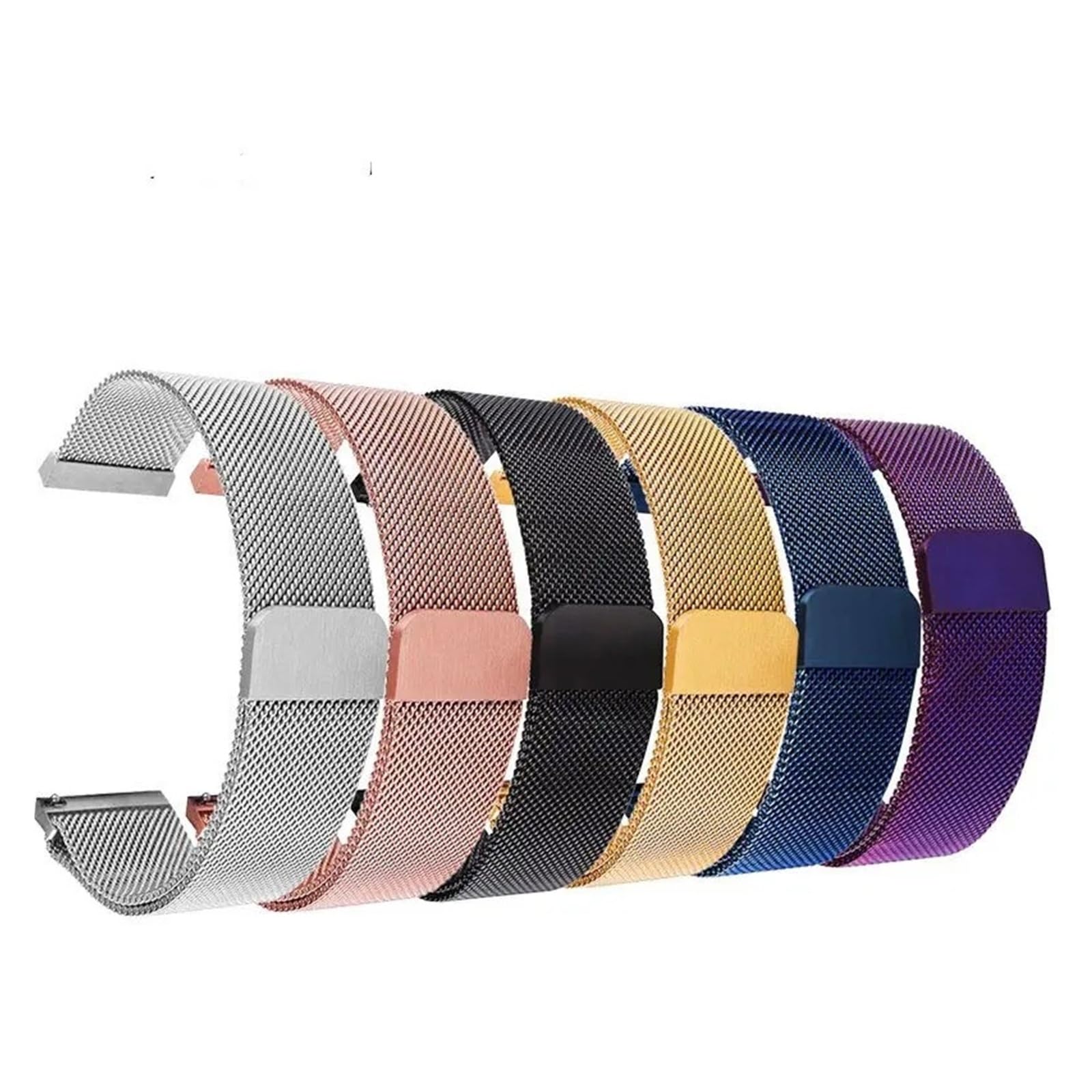 Yvxotrxnk Pasek magnetyczny ze stali nierdzewnej 20 mm 22 mm Quick Release metalowy pasek do zegarka dla mężczyzn i kobiet