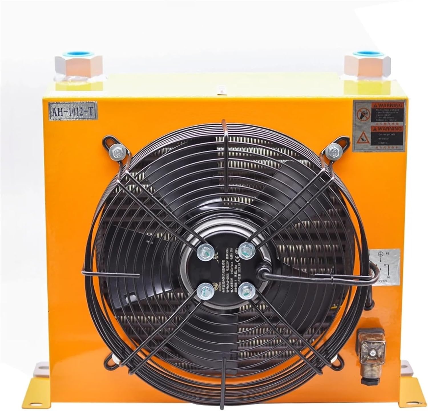 AH1012T-CA 100L/min Flow Radiator Oil Cooling Heat Exchanger Radiator Oil Cooler Plate Pin Heat Exchanger for Hydraulic System(DC12V)
