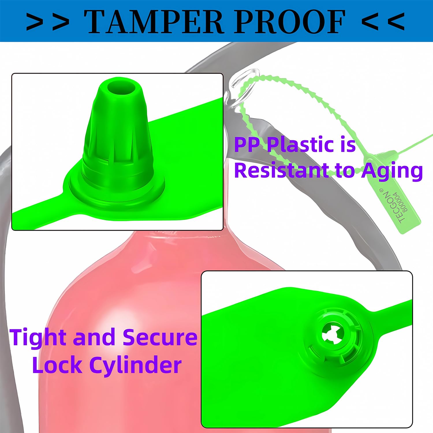 Confezione da 1000 etichette in plastica per estintore, etichette di sicurezza numerate di sicurezza, etichette di sicurezza, usa e getta, autobloccanti, lunghezza 25 cm