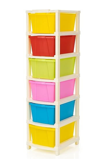 KITLEY Arrives 6 XL Plastic Modular Drawer System for Home, Office, Hospital, Parlor, School, Doctors, Home and Kids, (6 XL MULTI -1, 5 XL)