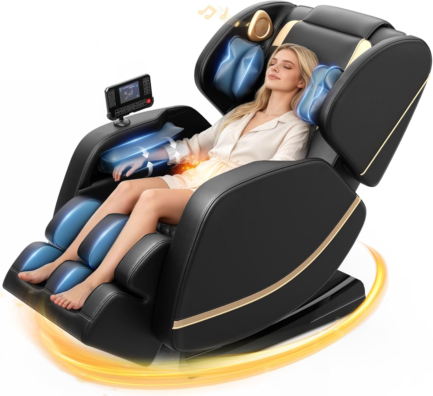 Megashock SL Track 2026 Massage Chair Full Body, Zero Gravity Massage Chair with Back Heat, 12 Fixed Rollers, Foot Massage, Airbag Massage and Bluetooth Speaker for Home and Office