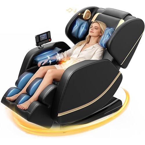 Megashock SL Track 2026 Massage Chair Full Body, Zero Gravity Massage Chair with Back Heat, 12 Fixed Rollers, Foot Massage, Airbag Massage and Bluetooth Speaker for Home and Office