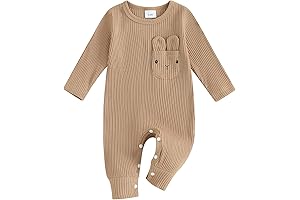 Newborn Baby Boy Easter Outfit: Ribbed Bunny Romper