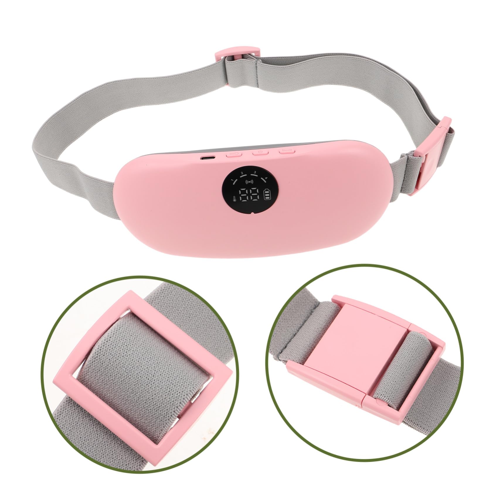 Baluue Cinturón Calentador Lumbar Masajeador Uterino para Aliviar Menstruales Calentamiento Rápido, Ultradelgado y Ajustable, Almohadilla Térmica Portátil para Uso Diario en Mujeres
