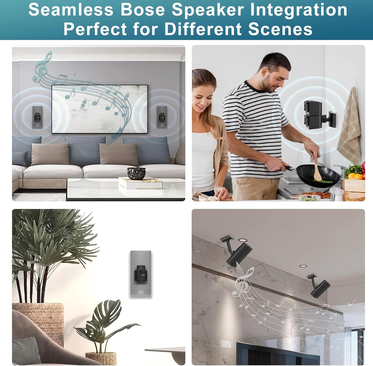 Yimaut 2 Pack Ceiling/Wall Mount Bracket for Bose Cube Speaker, for UB-20, UB20 Series II, WB-50 II, Lifestyle 600, V35, V25, V10, T20, V20, V30, CineMate 520, CM520, Acoustimass Series Black