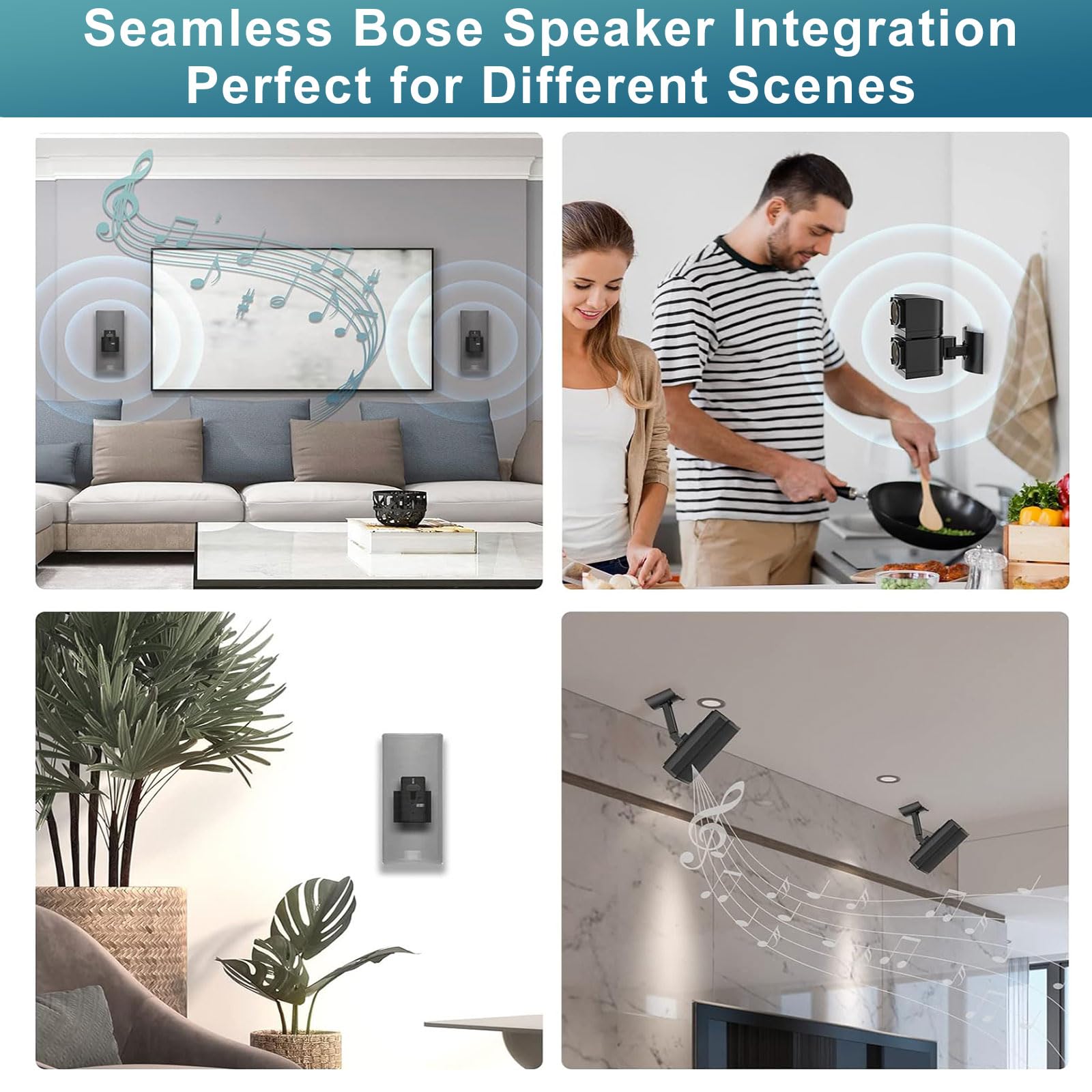Yimaut 2 Stück Decken-/Wandhalterung für Bose Cube Lautsprecher, für UB-20, UB20 Series II, WB-50 Series II, Lifestyle 600, V35, V25, V10, T20, V20, V30, CineMate 520, CM520, Acoustimass Serie