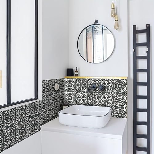 Miniatura 25 de Lukery Azulejos de despegar y pegar, impermeables, para azulejos de cocina, azulejos autoadhesivos, azulejos de PVC, azulejos de pared, azulejos