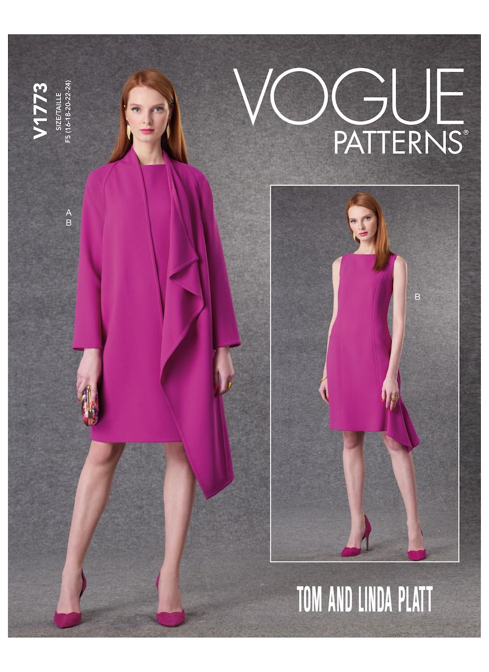 Vogue Patterns V1773B5 Misses Dress B5 (8-10-12-14-16)