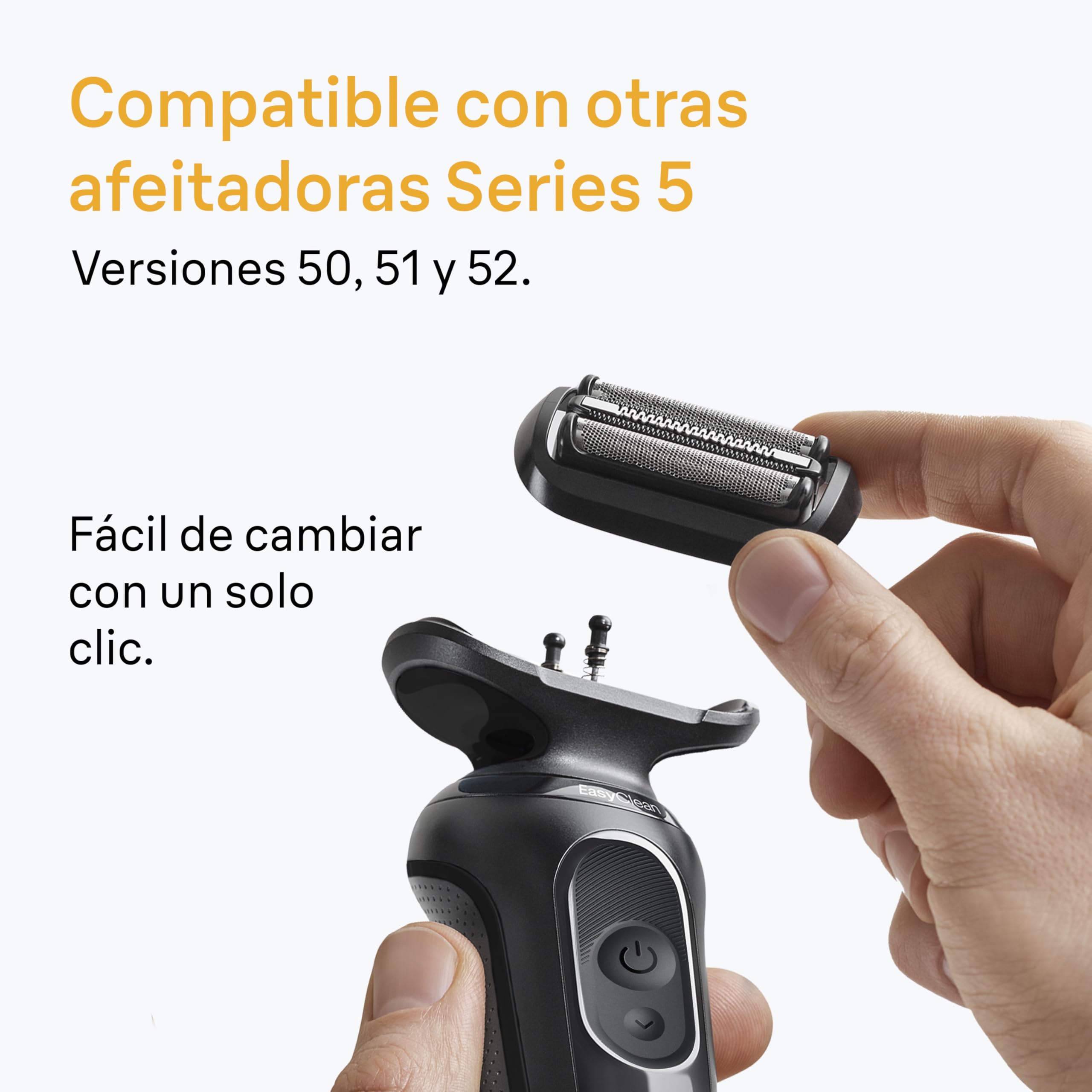 Braun Series 5 Cabezal De Recambio ORIGINAL Para Afeitadora Eléctrica Hombre, Compatible con las Generaciones 50, 51, 52 De Las Máquinas de Afeitar Series 5, Fabricado en Alemania, 54B