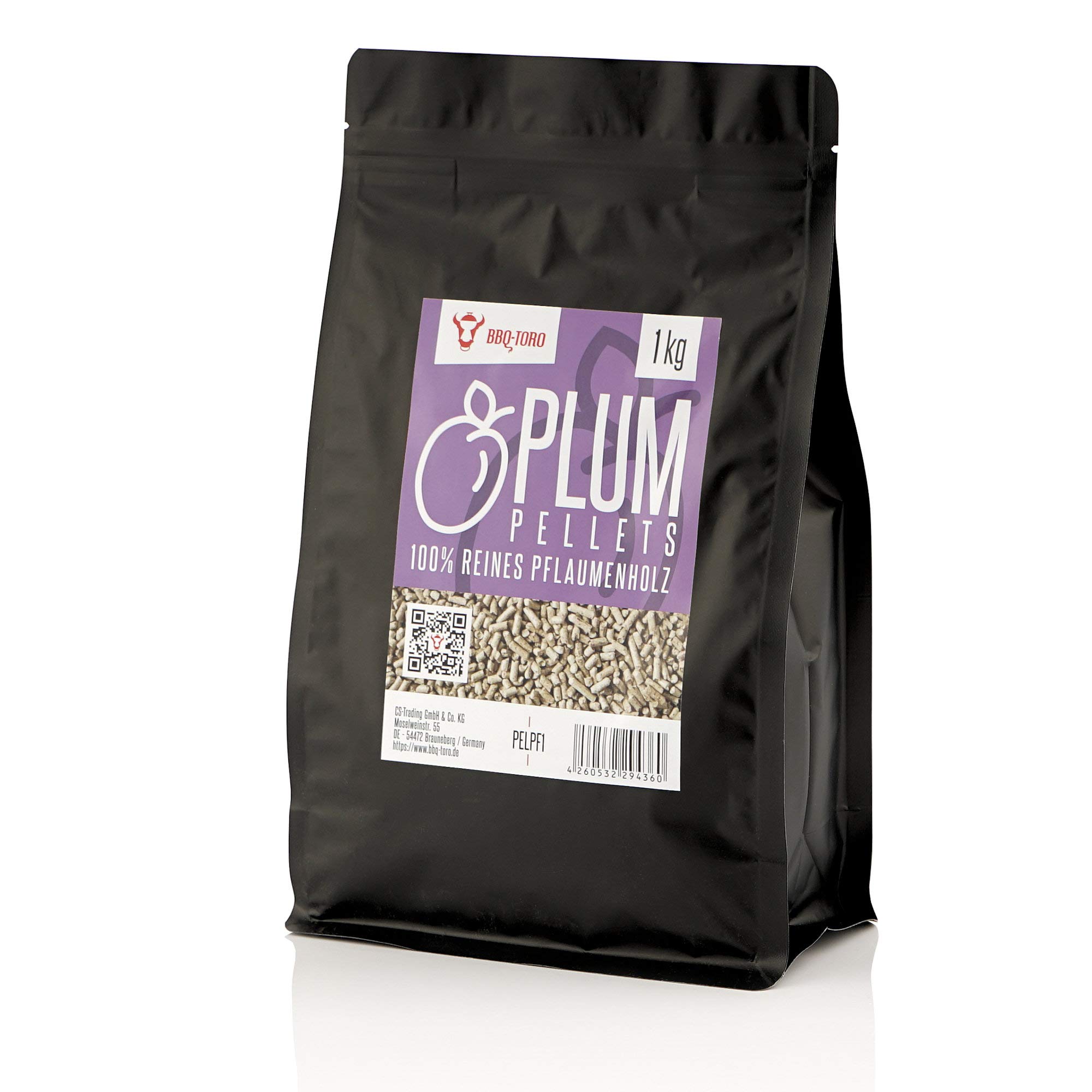 BBQ-Toro Plum Pellets składa się w 100% z drewna śliwkowego, 1 kg, do grilla, wędzarni, pieca do pizzy na pellet i systemów grzewczych | Pellety do grillowania