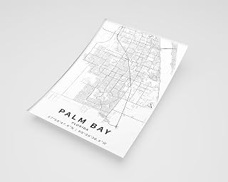 MG Global Simple Poster of Palm Bay Florida | 11x17 12x18 16x24 24x36 Minimal Unframed Print | Minimalism Hometown City Wall Art for Gift | Minimalist Artwork for Home Office Decor