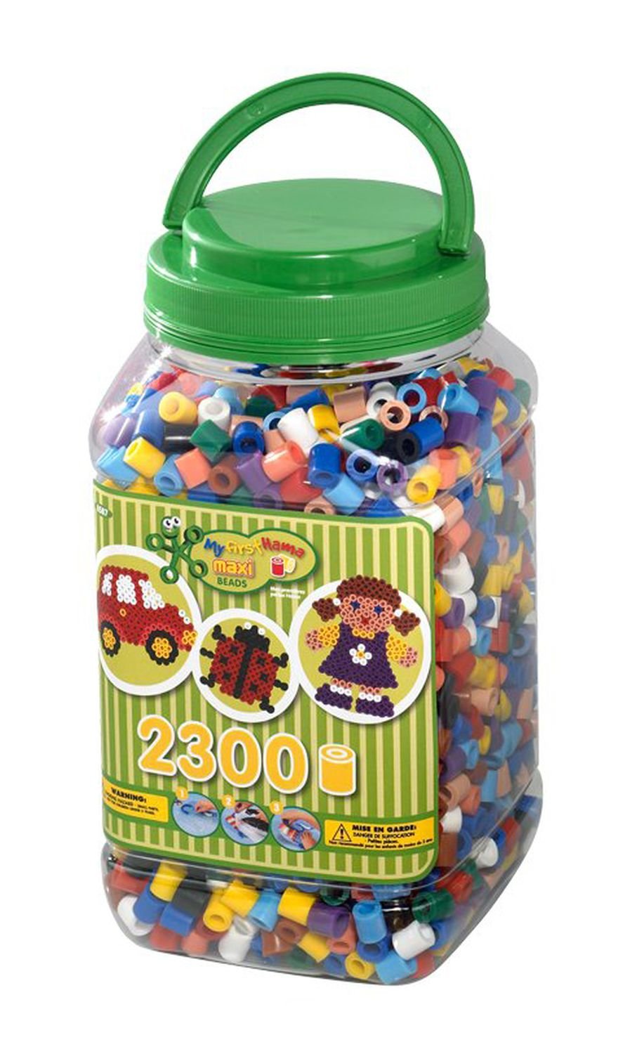 Hama Perlen 8587 koralików do prasowania, puszka z ok. 2300 kolorowymi perłami Maxi do majsterkowania o średnicy 10 mm, kolorowa mieszanka, kreatywna zabawa dla dużych i małych