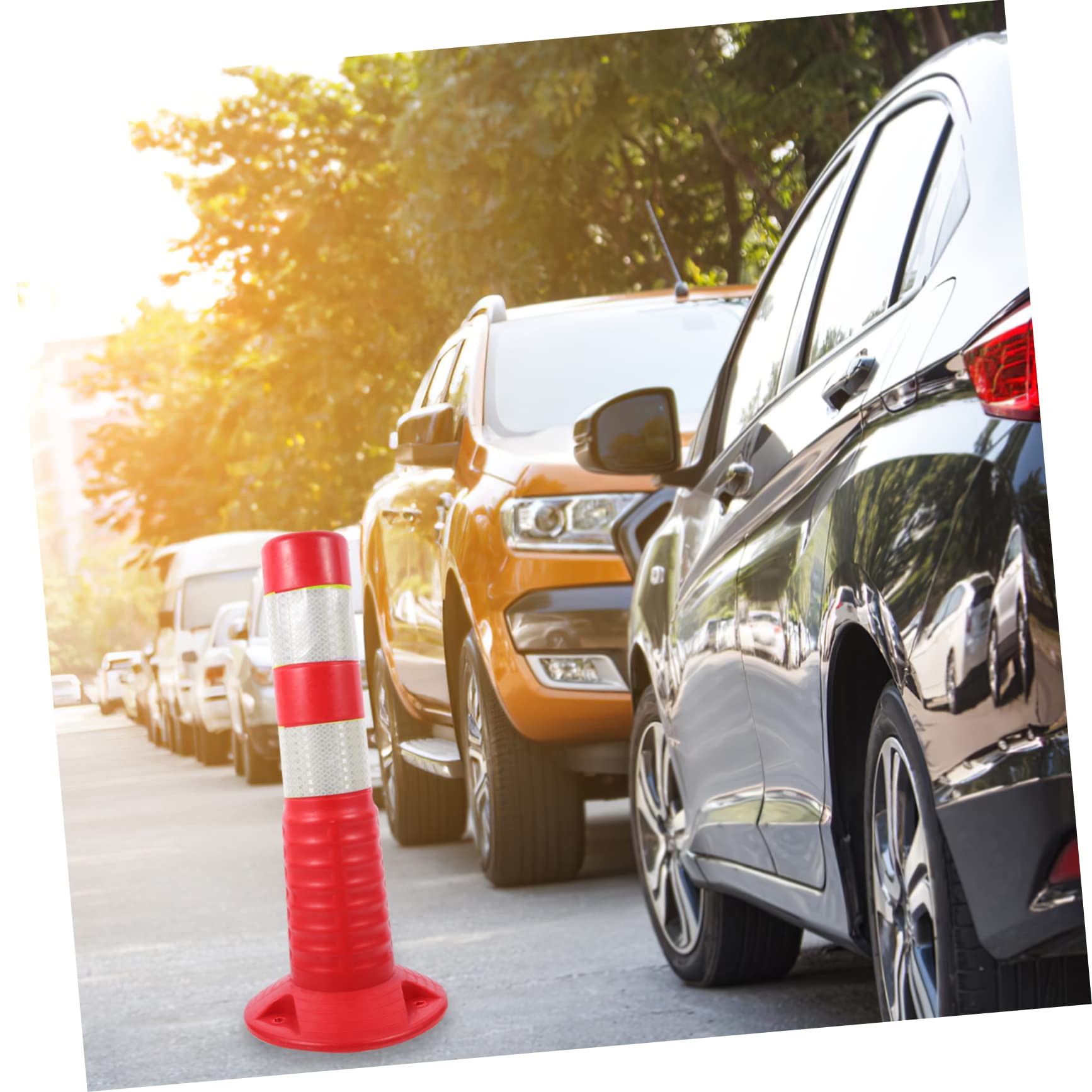 FUNOMOCYA Crash Column Orange Cones Traffic Safety Bollard No Parking Cones Barrier Bollard Road Marker Traffic Reflective Column Safety Cones Barricade Column Isolation Pile Plastic