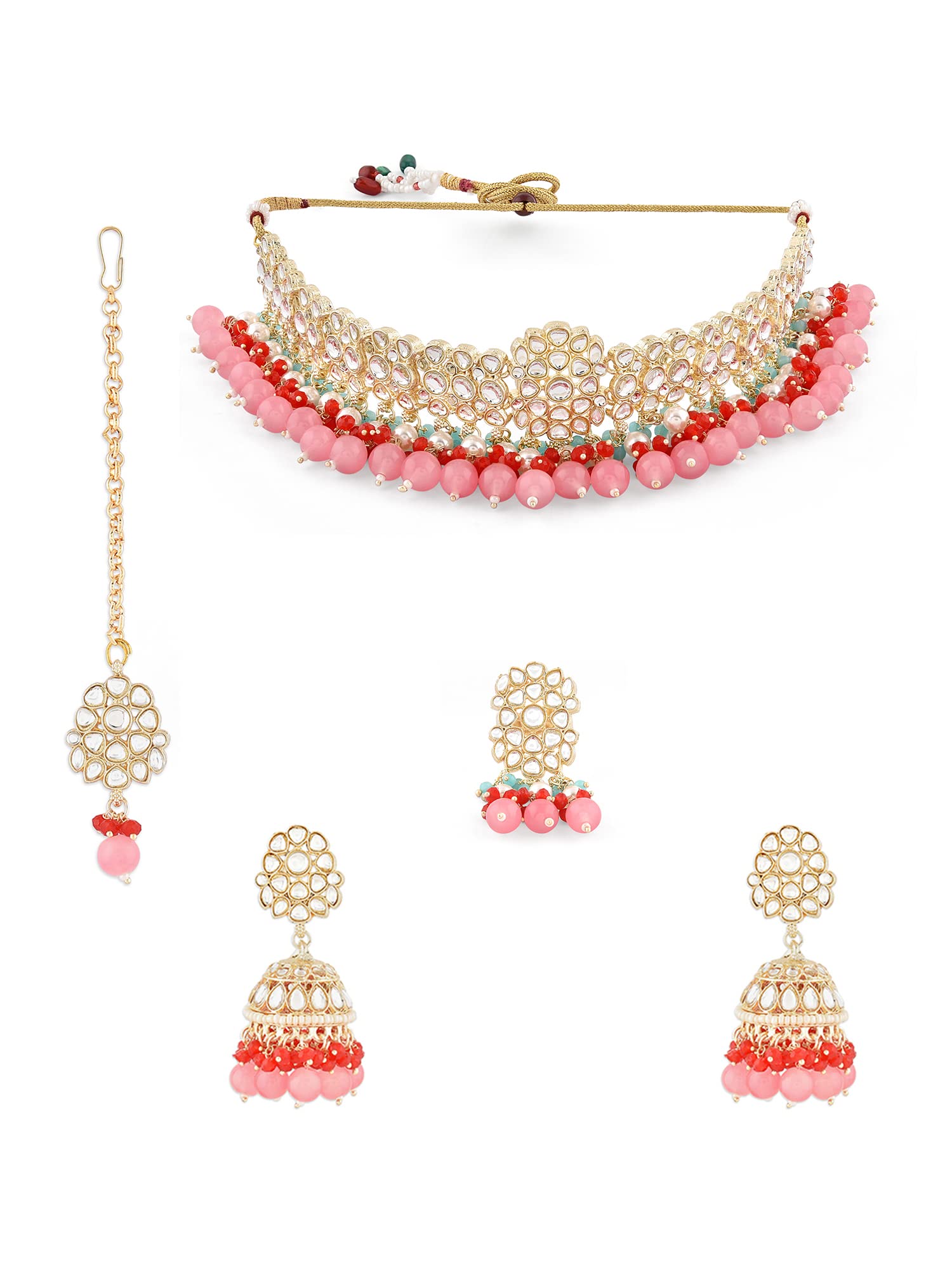 See full amazon price history chart for ZAVERI PEARLS Turquoise Blue Pink Kundan Choker Necklace Earring Maangtikka Ring Set For Women-ZPFK15930 ZAVERI PEARLS Turquoise Blue Pink Kundan Choker Necklace Earring Maangtikka Ring Set For Women-ZPFK15930 (B0C4H4GY9J) Amazon Price History, Amazon Price Tracker
