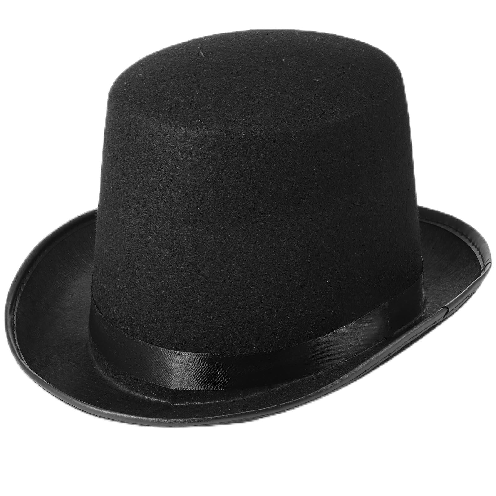 ((similar))Black Tall Felt Top Hat Bowler Derby Hat for Men Women Showman Halloween Party Hats Accessory Tuxedo Coachman Hat