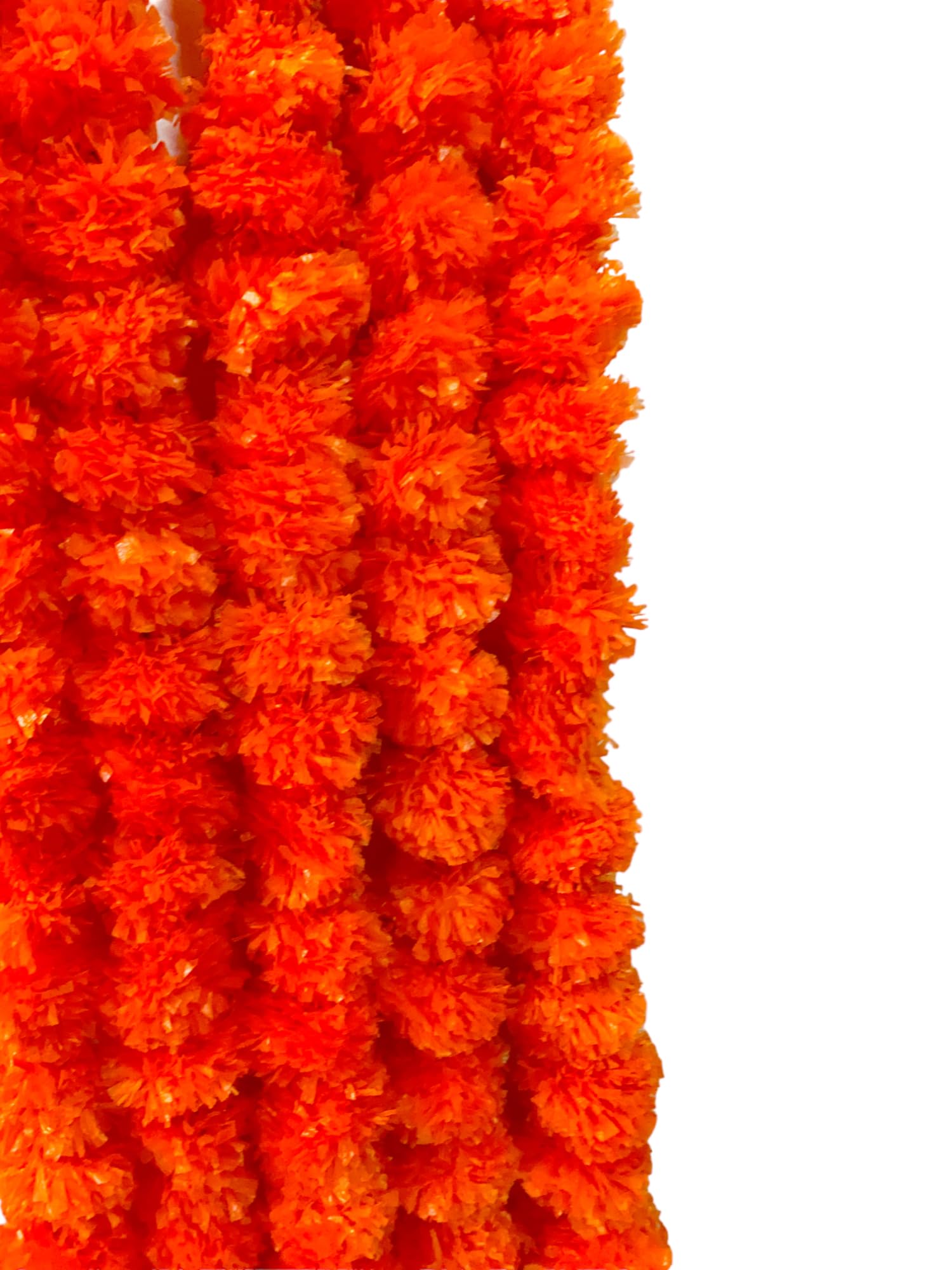 SESONBY Set of 5 Genga Ladi Marigold Flowers Strings Genda Phool Artificial Flowers for Decoration Diwali Decoration Dark Orange