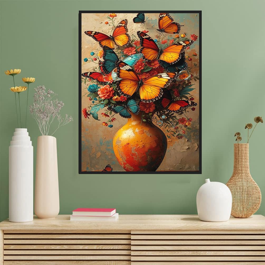 Benjenes Butterfly Diamond Art Kits for Adults, Flowers Diamond Painting image 4