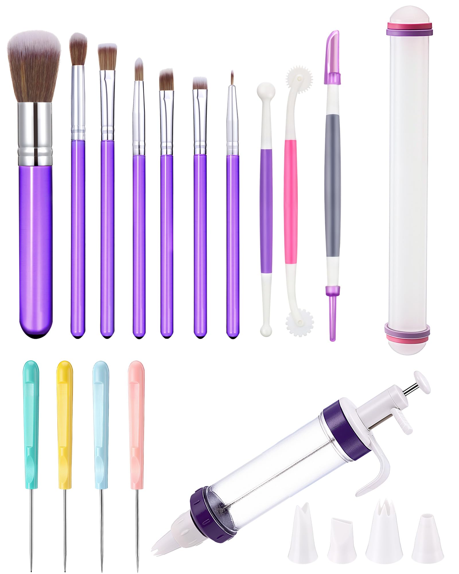 Outils de décoration de gâteaux avec seringue à dessert et pinceaux à biscuits Tatuo