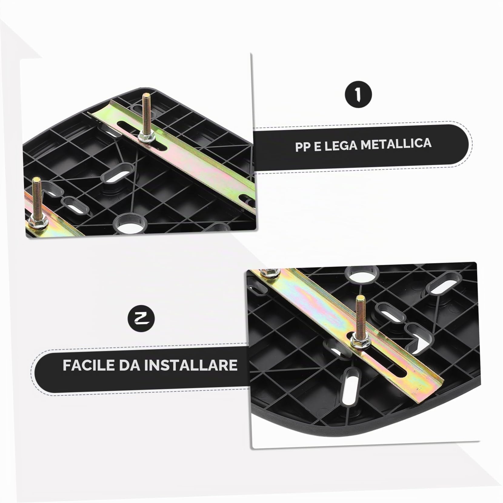 PartyKindom Piastra di Base in Pp e Lega per Bauletto Moto Posteriore Design Spesso, Strisce Antishake e Fissaggio Sicuro, Accessorio per Scatola Posteriore Moto