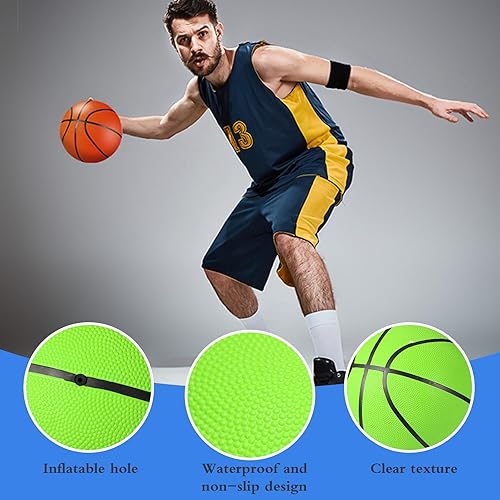 Miniatura 3 de Lenwen Paquete de 20 pelotas de baloncesto de goma de tamaño oficial 7 (29.5 pulgadas), para interiores y exteriores, con inflador, juego de