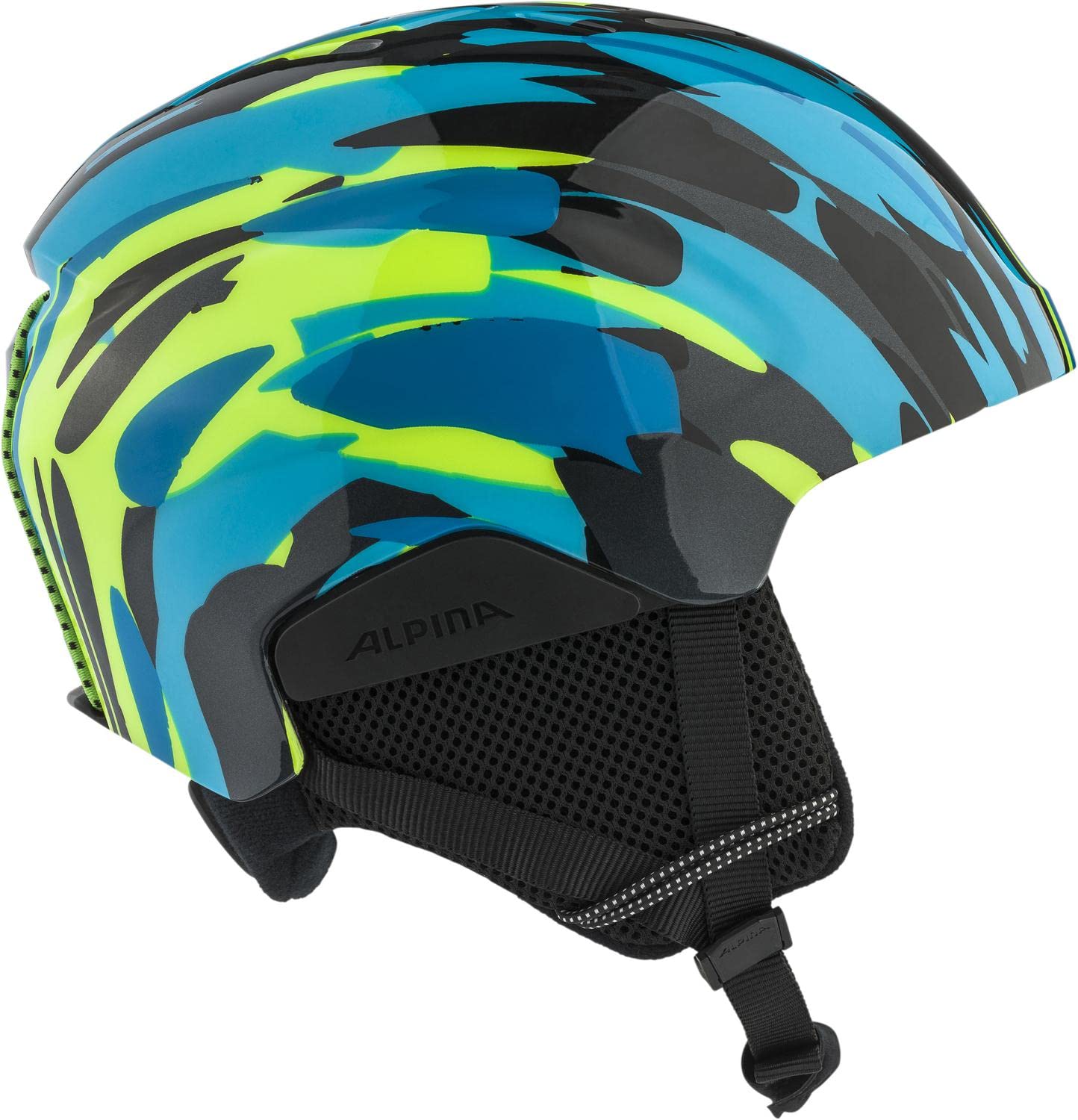 ALPINA Unisexe - Enfants, PIZI Casque de Ski, Neon-Blue Green Gloss, 51-55 cm