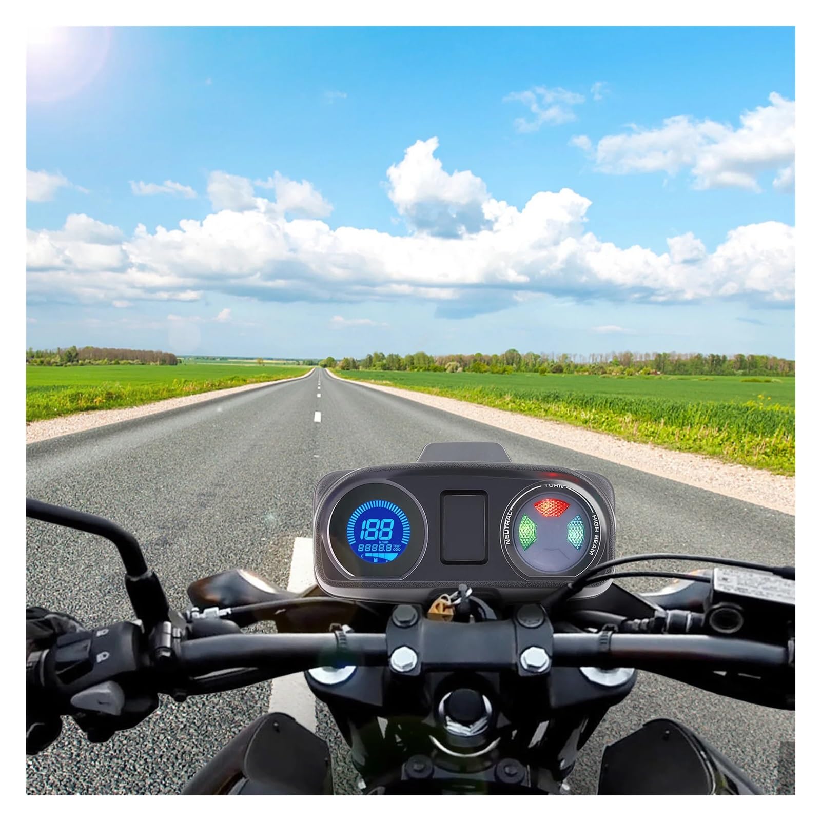 Contagiri contachilometri Tachimetro Universale A LED Misuratore Di Livello Carburante Strumento Per Moto Contachilometri Digitale Cruscotto La Maggior Parte Del Pannello Per Moto 12V