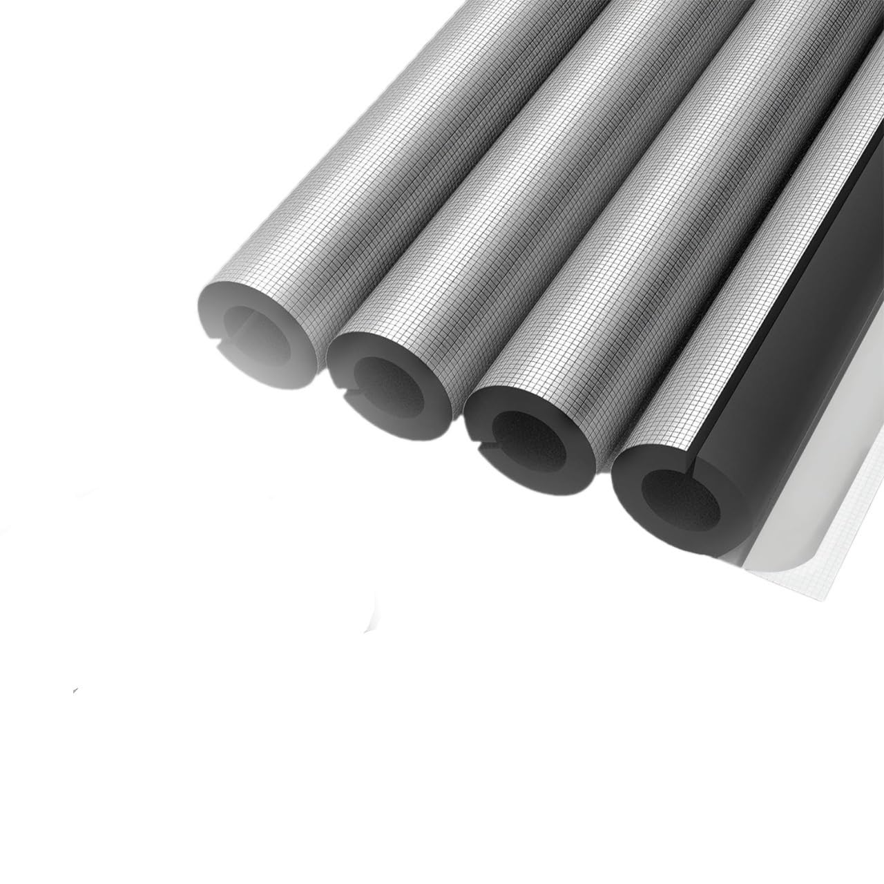 Tubo isolante autoadesivo in schiuma con foglio di alluminio, copertura flessibile per tubi in schiuma da 1,9 cm, 0,94 m, 1 confezione (ID 3/4 "x T 1-1/5")
