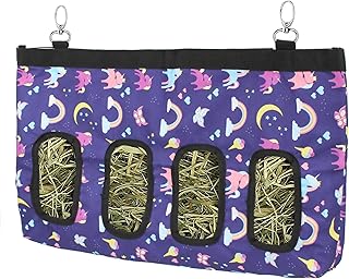 Alfie Pet - Melody Slow Feed Feeder Hay Tote Bags for Horses, Goat and Alpacas - Color: Navy, Size: Large