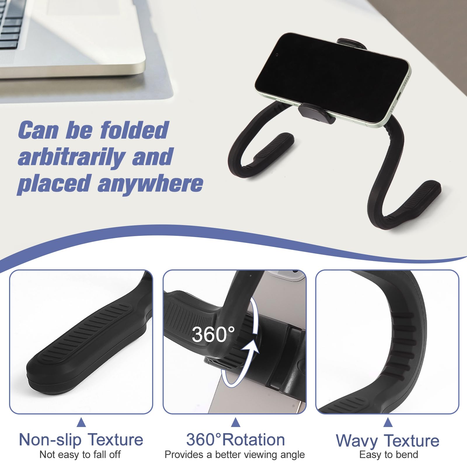 Soporte flexible para teléfono para cinta de correr, soporte de teléfono de silicona para bicicleta Peloton, soporte de teléfono deformable compatible con la mayoría de bicicletas de