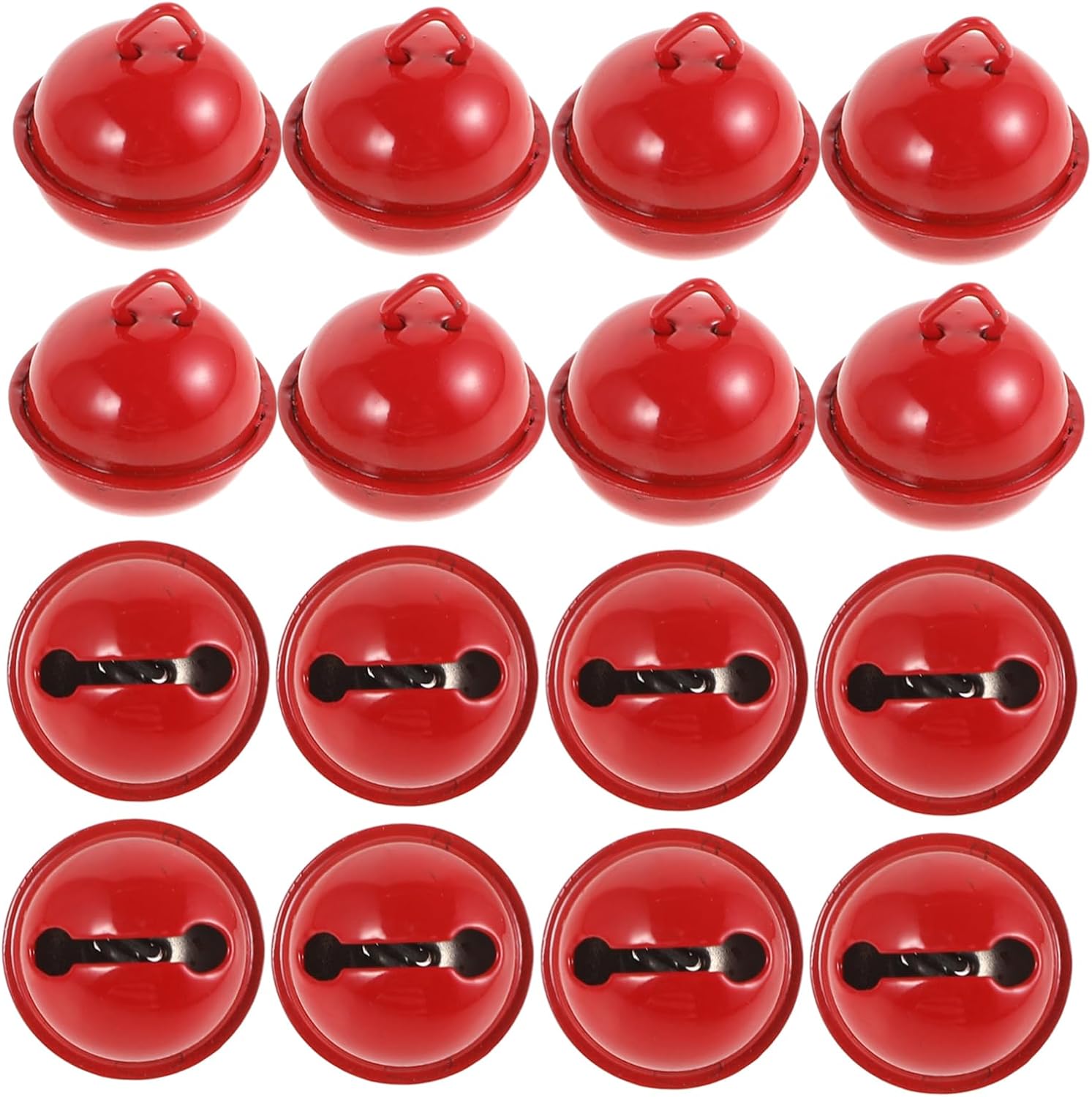 100Pcs Christmas Bells for Crafts Vibrant Decoration Bells Red for Tree Ornaments Holiday Projects and Present Packaging