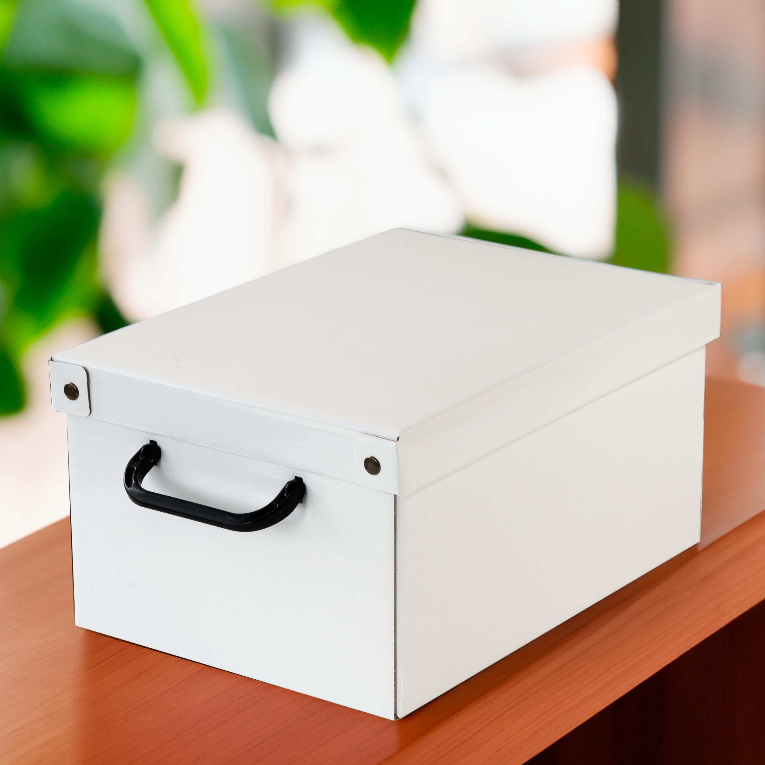Lavatelli Baulino Bianco, Decorative Storage Box with Lid, Strong Cardboard Organiser for Clothes Toys & Office - Image 2