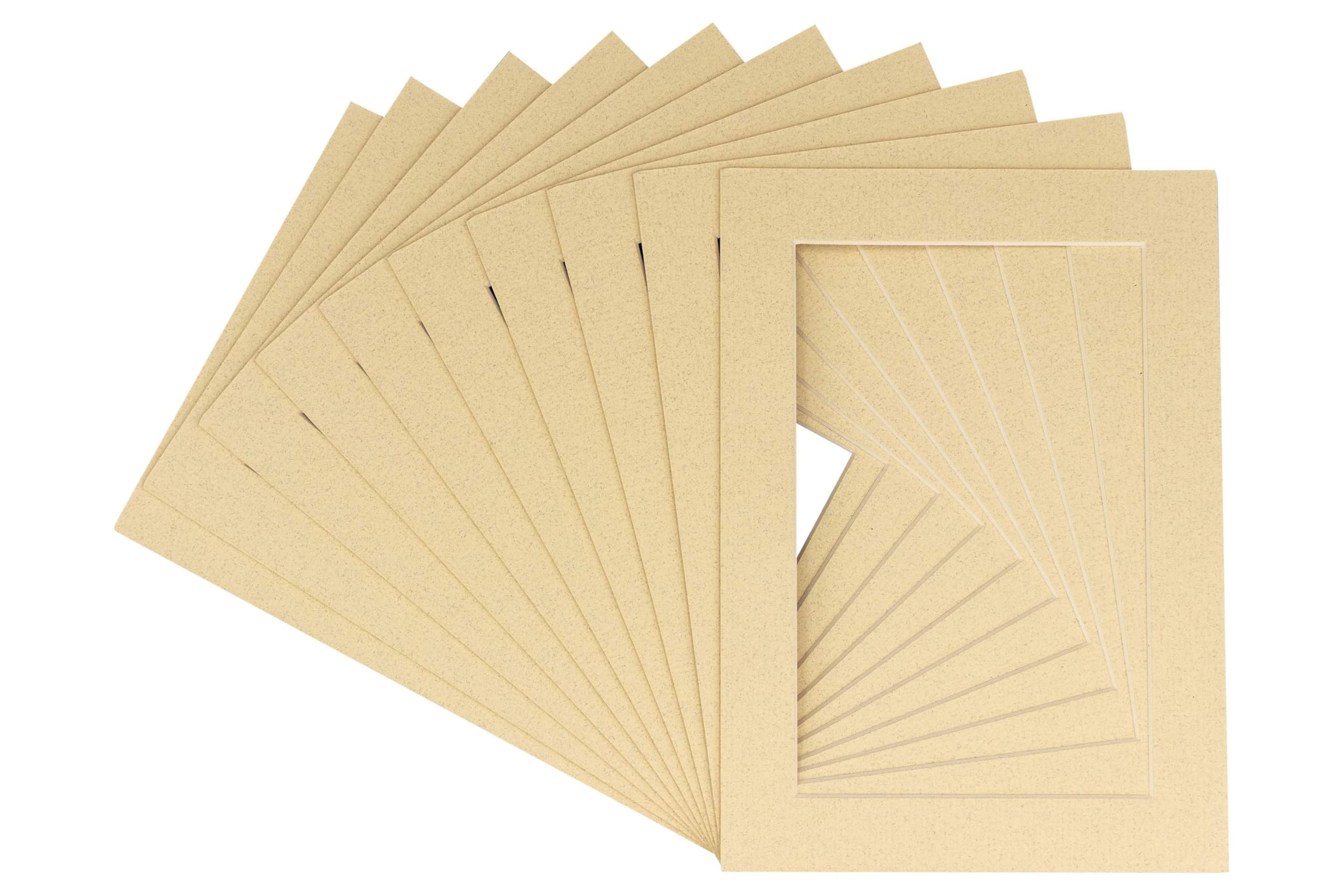 Poster Palooza Pack of TEN 11x17 Mats Bevel Cut for 9.5x13 Photos - Acid Free Tan Precut Matboards For Pictures, Photos, Framing - 4-ply Thickness-image-10