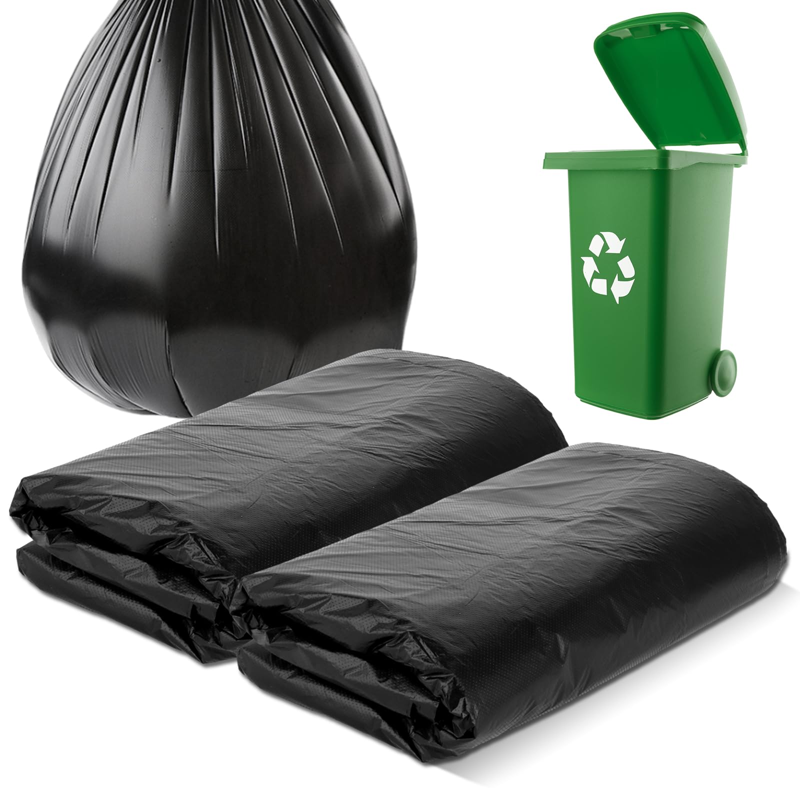MIVIDE 100 bolsas de basura de 150 l/80 l, para cargas pesadas, resistentes al desgarro, extrafuertes, para casa, jardín, industria, gastronomía, 90 x 110 cm (2 rollos)