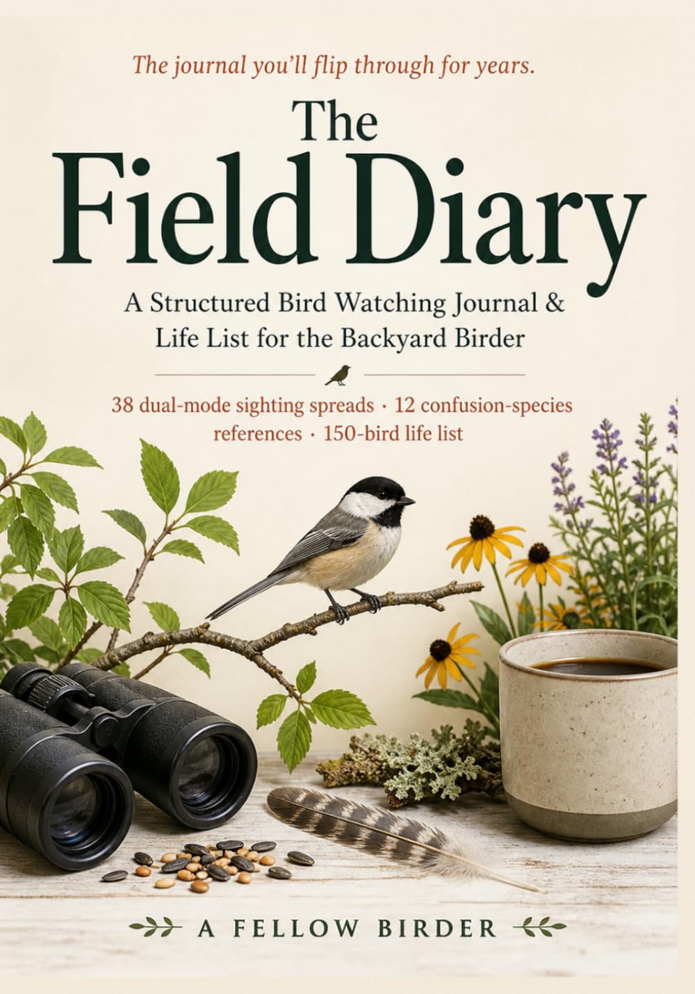 The Field Diary: A Structured Bird Watching Journal, Life List & Backyard Birder's Log — 12 Confusion-Species Reference Pages, 38 Dual-Mode Sighting Spreads, and 150-Bird Life List