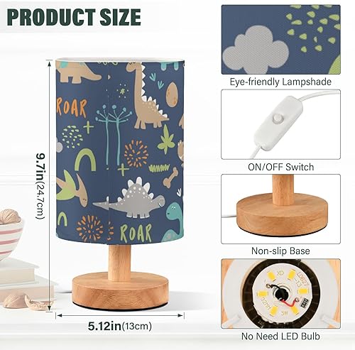 Miniatura 3 de Nightstand Lamps Night Table Lamps Cute Dino Funny Cartoon Bones Blue Night Lights for Boys Nursery lampara de Noche