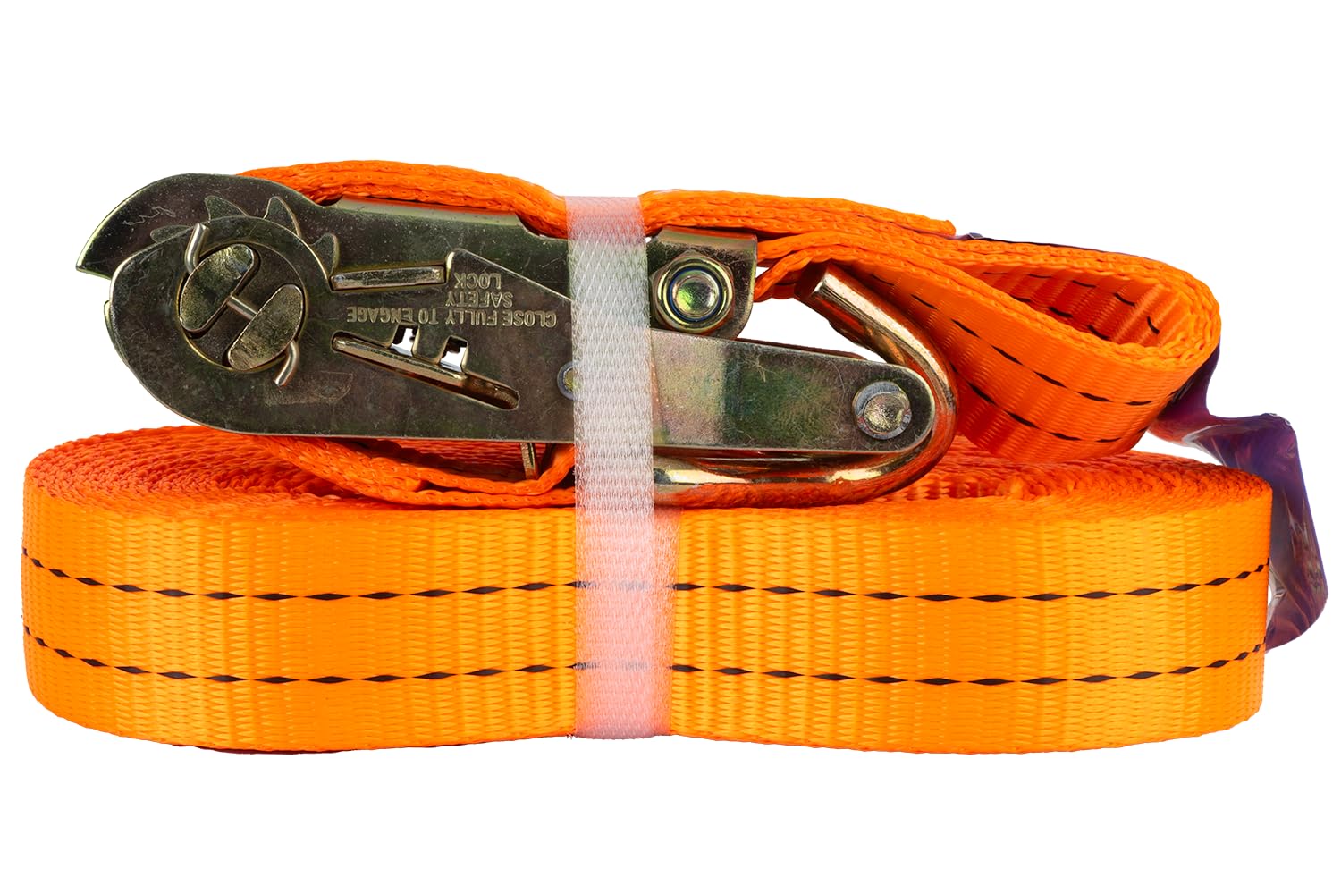 UNITRAILER Sangle d'arrimage à cliquet 10m x 35mm avec tendeur et Crochets - Résistance 2T (2000 daN) - Idéale pour remorque, Camion et Voiture