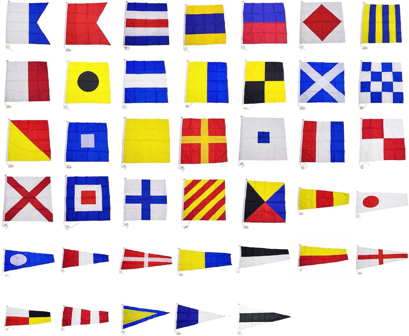 Flag and Banner International Signal Flag - Nautical Flag | Double Stitched, Durable Hardware | Made in USA - No. 0 International Code Signal Nylon Flag Set with Rope and Snap Hook