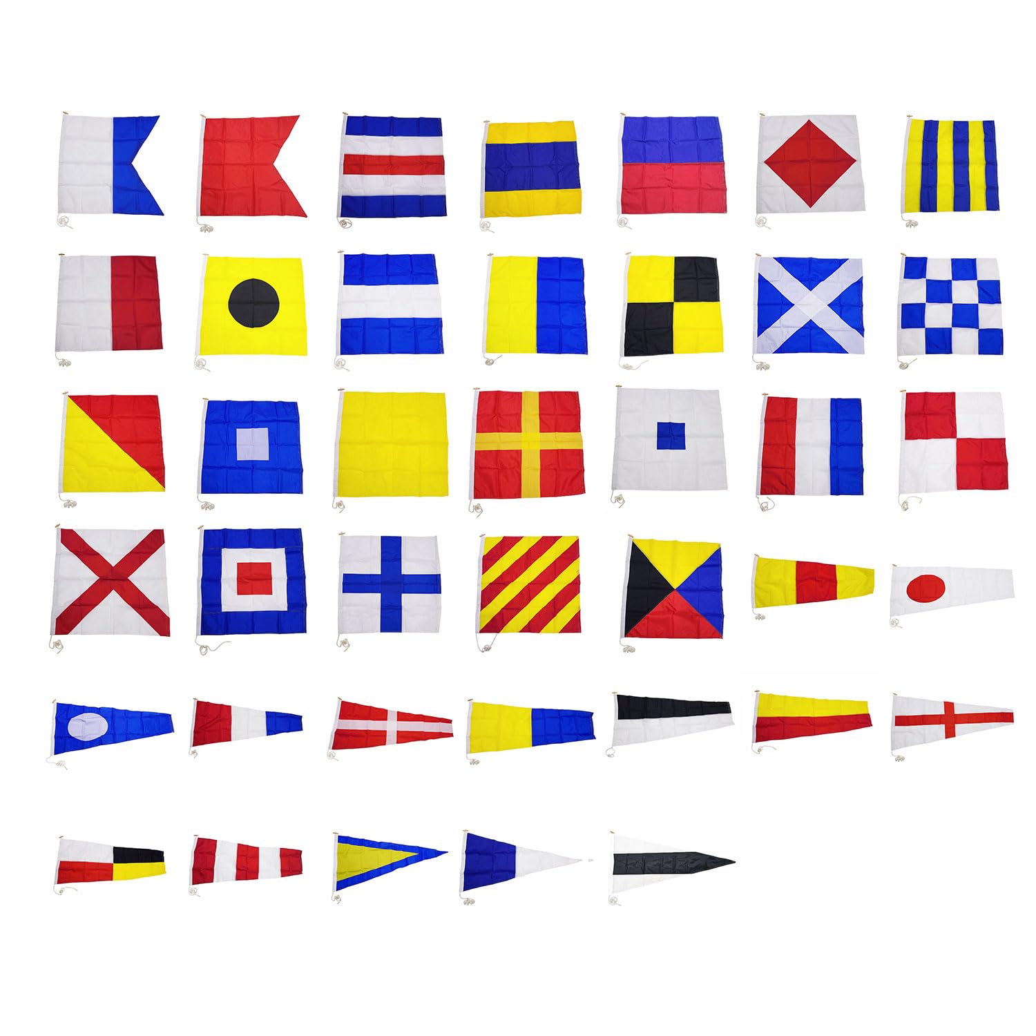Flag and Banner International Signal Flag - Nautical Flag | Double Stitched, Durable Hardware | Made in USA - No. 7 International Code Signal Nylon Flag Set with Rope and Toggle