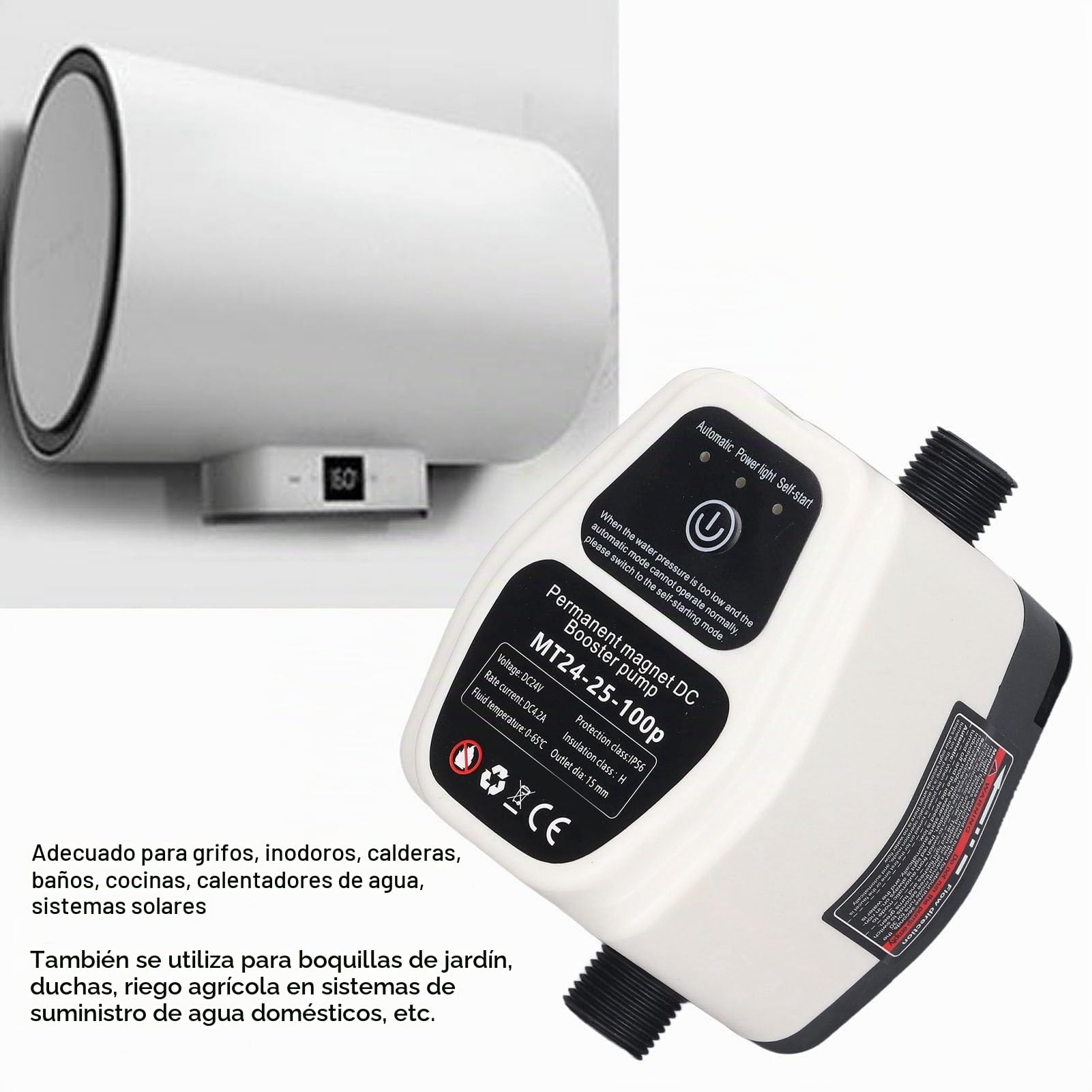 Aumento de la Bomba de Presión de Agua, Bomba de Bomba de Bomba de Presión de Agua 24 V Aumento de la Bomba de Refuerzo de Presión de Agua Automática, para la Cocina de la Cocina