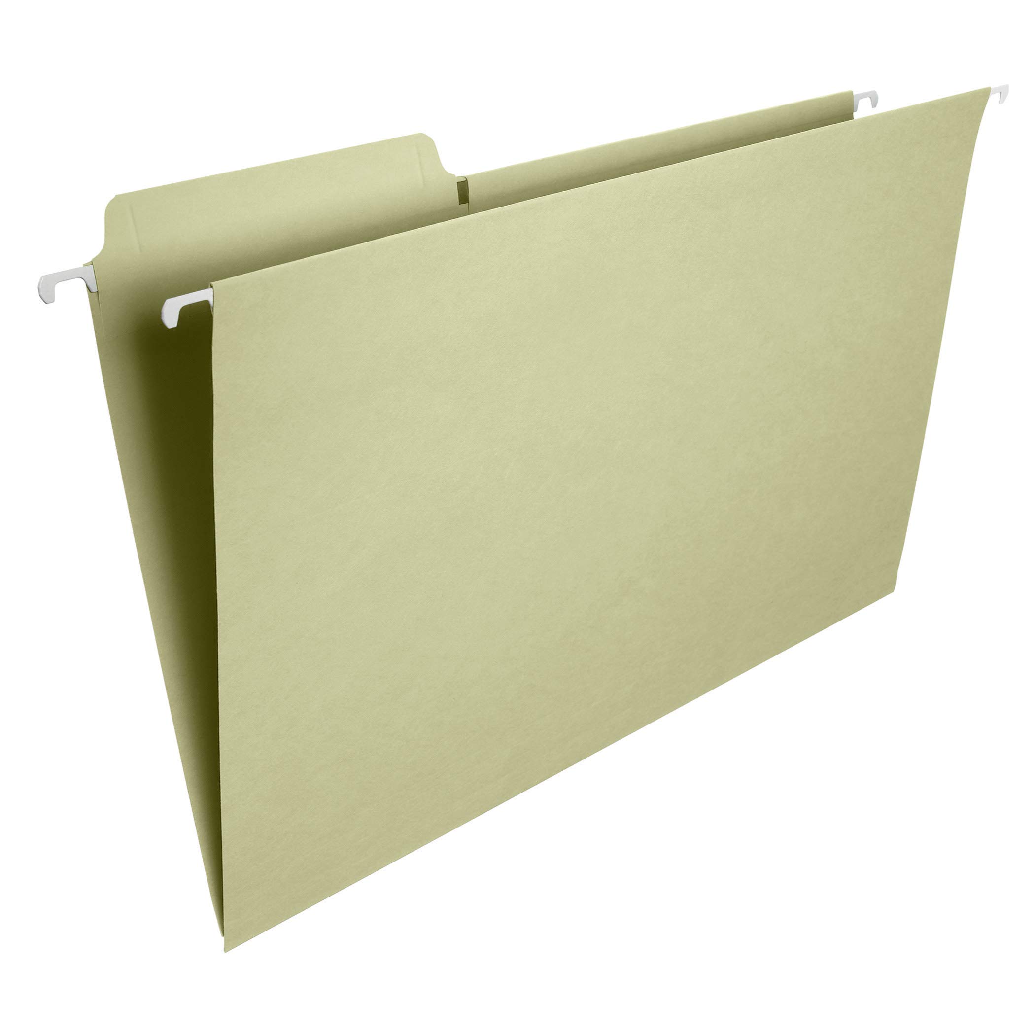SmeadFasTab Hanging File Folder, 1/3-Cut Built-In Tab, Legal Size, Moss, 20 per Box (64083)
