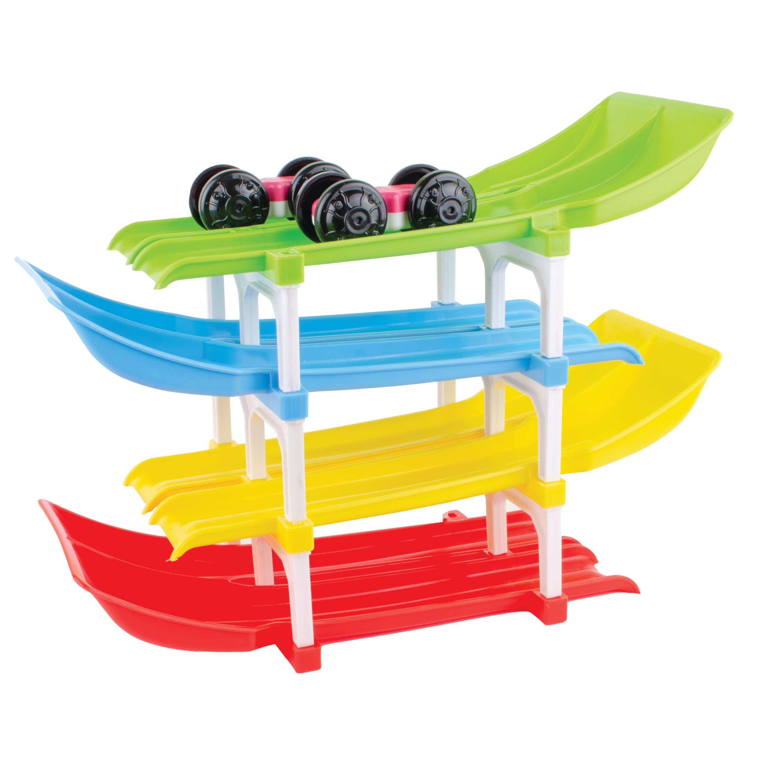 TOY FUN Toyfun Dual Car Ramp Racer Valley Junior Activity Set for Kids | 4 Tracks 2 Cars | Age 3+