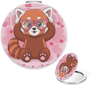Small Compact Mirror for Purse, Cartoon Red P...
