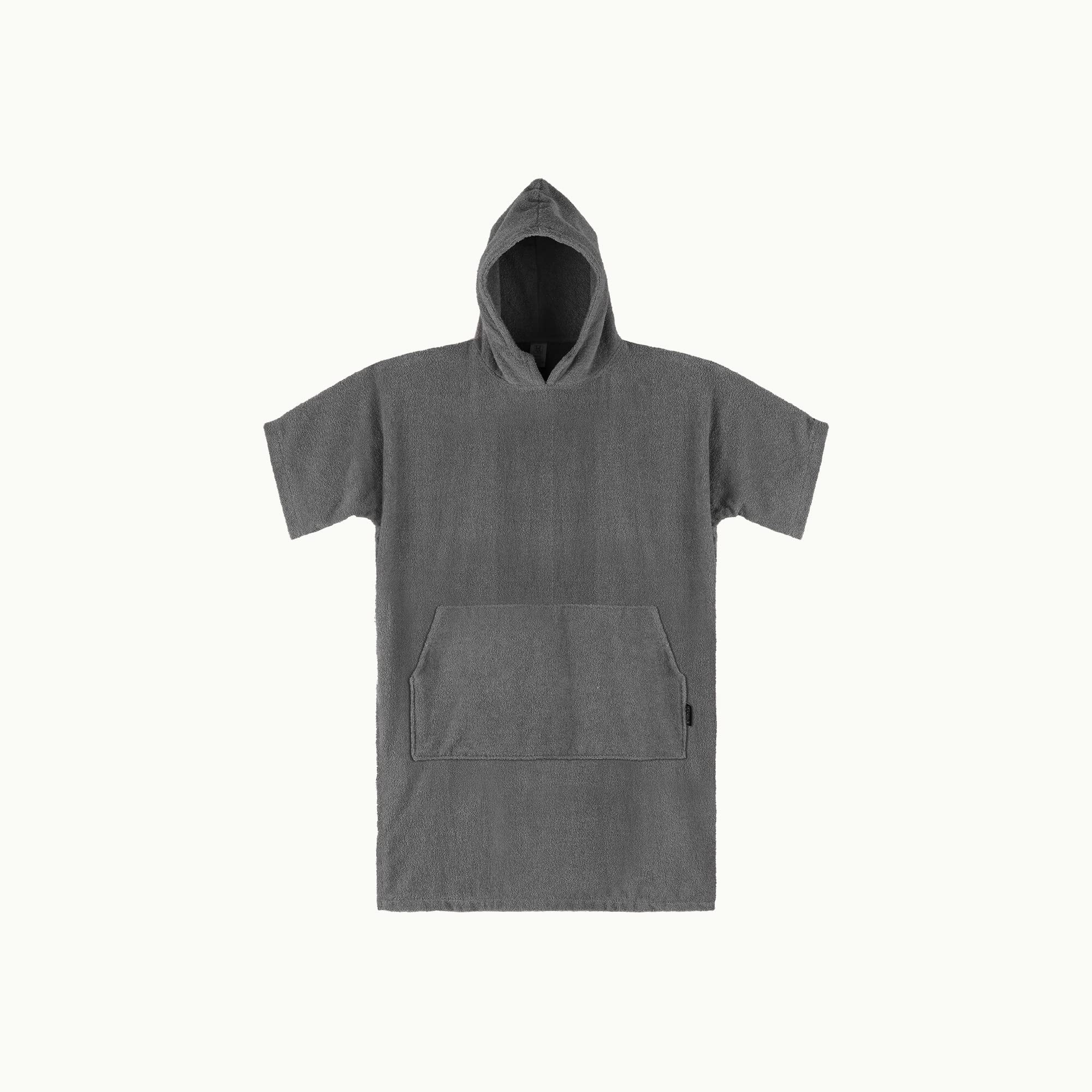 HOMELEVEL ponczo surfingowe dla kobiet i mężczyzn, 100% bawełny, ręcznik plażowy, ręcznik frotte kąpielowy z kapturem, kolor ciemnoszary, L/XL