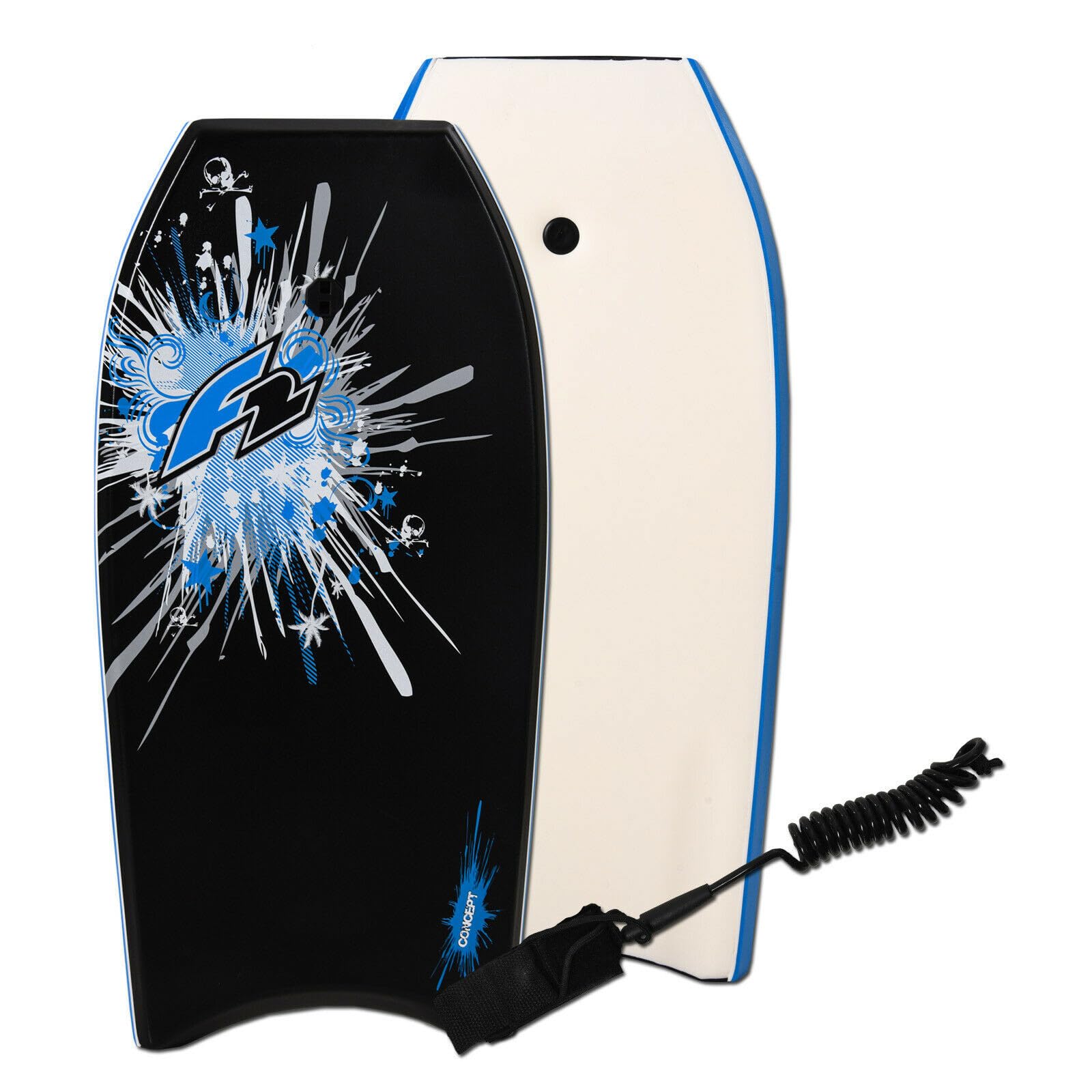 F2 Marken Body Board Concept Bodyboard mit EPS Kern 98/114cm 3'2"/3'7" Größe wählbar Schwimmbrett Wellenbrett Surfboard Neues Modell