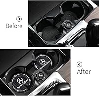 Vista 4 de Car Cup Holder Coaster for Mercedes-Benz Recessed Silicone Cupholder Coaster Interior Accessories 2.75in 2 Pack Black
