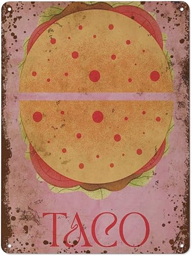 Taco hecho en México, comida cultural de cocina mexicana, divertida decoración de pared para el hogar de México, regalo para amantes de los tacos,