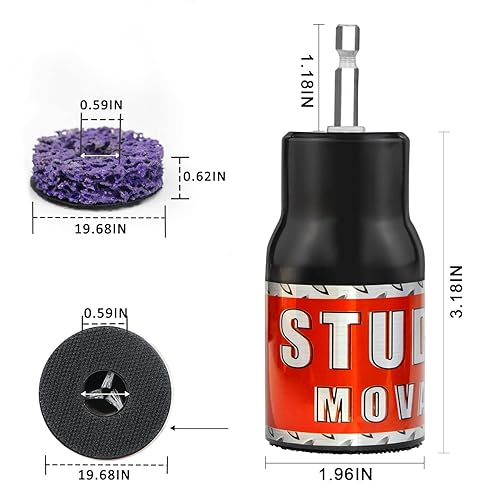 Miniatura 6 de Herramienta de eliminación de óxido de espárrago, herramienta de pulido para eliminar el óxido, ruedas de rosca, se adapta a llaves de impacto de 12