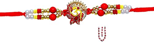 Miniatura 2 de Rakhi individual para hermano Rakhi hilo para Bhai Bhabhi Bhaiya y Bhatiji veera Raksha Bandhan Rakhi Set Dora pulsera Kalwa con paquete de regalo